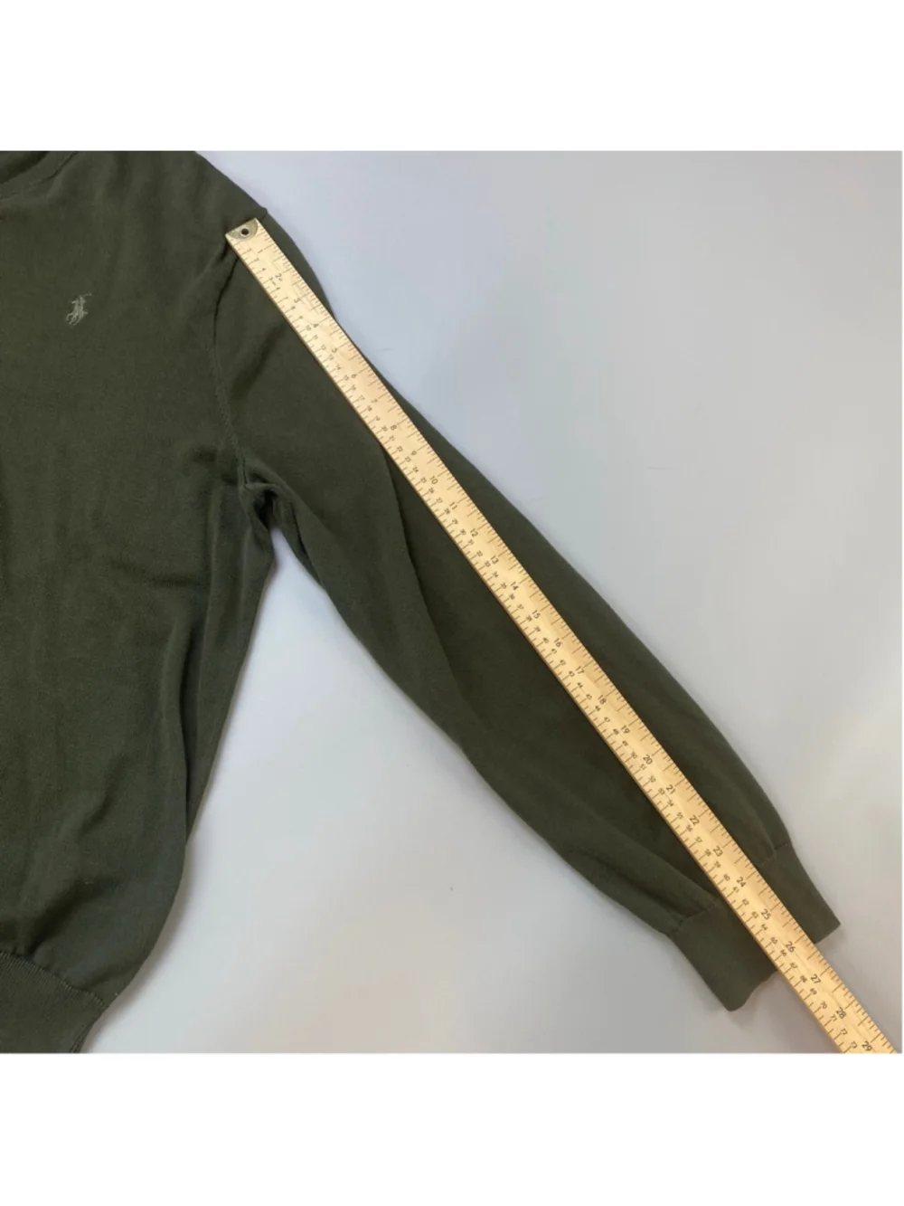 Polo Ralph Lauren V-Neck Sweater XXL Green Pima Cotton Classic Knit Minimalist